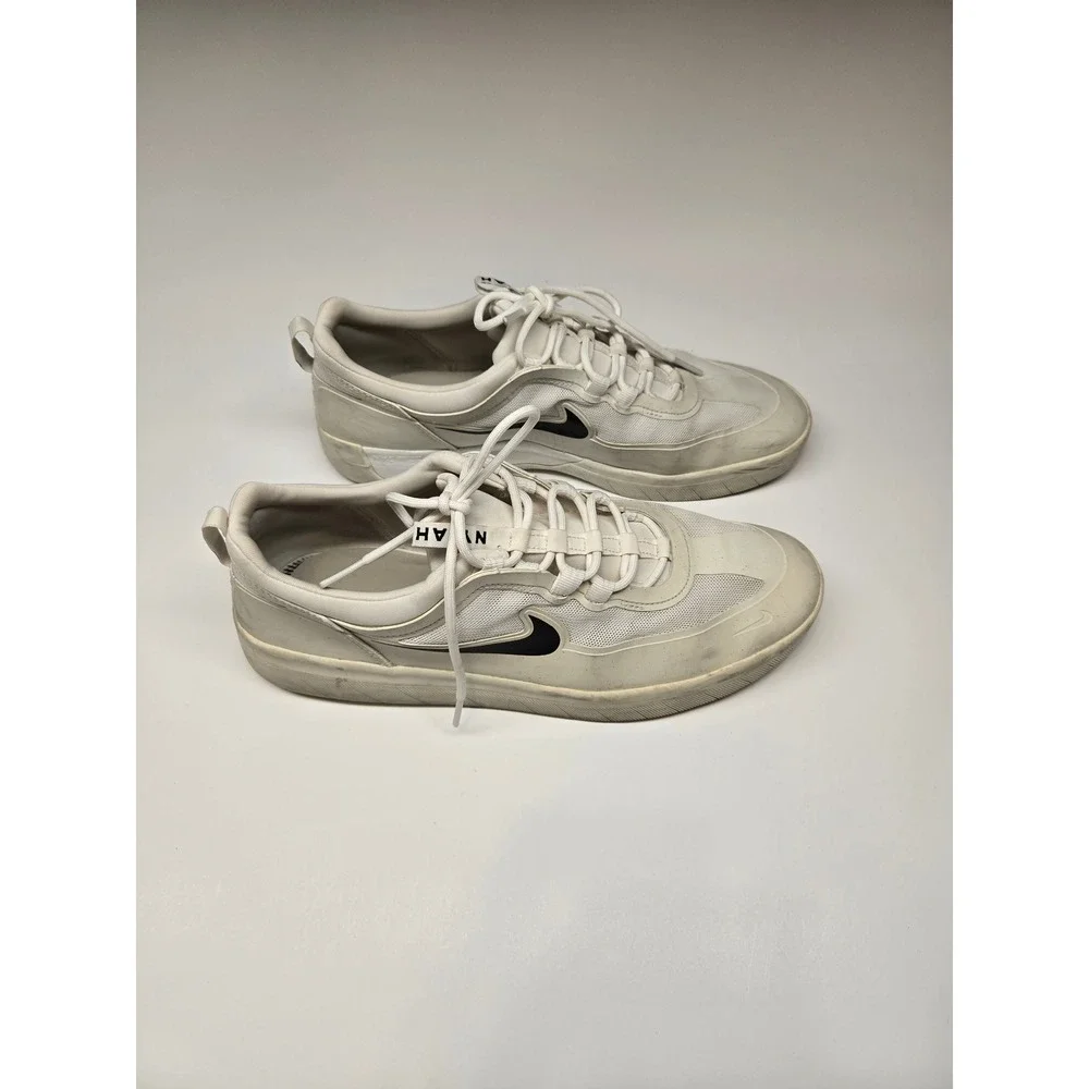 Nike SB Nyjah Free 2 Skate Shoes Mens 10.5 White BV2078-100 Signature Sneakers
